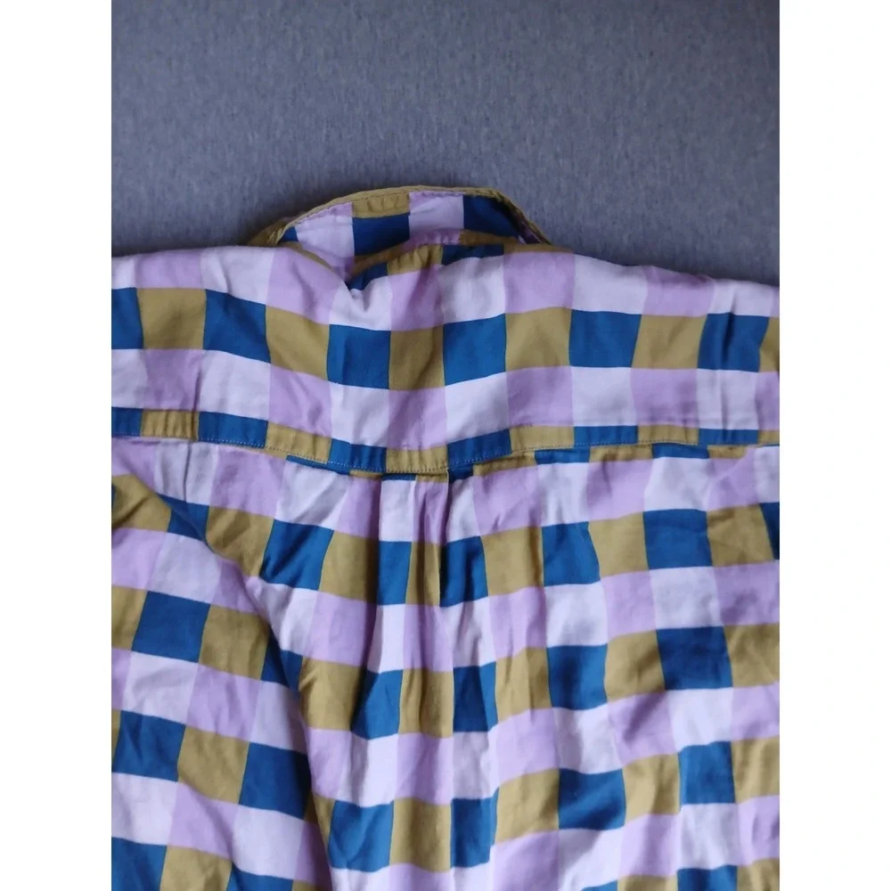 Anthropologie Pajama Set Medium Pants Tiger Checkered Comfort Lounge Sleep - Picture 16 of 16